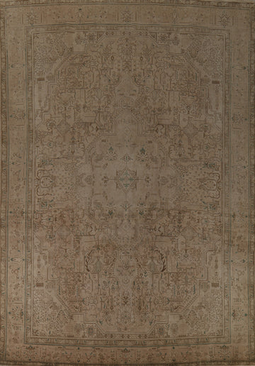 Vintage Geometric Tabriz Persian Area Rug 10x13