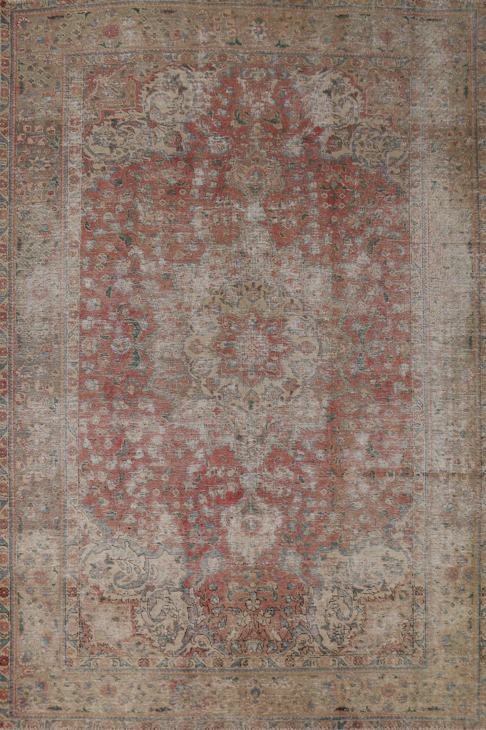 Distressed Wool Tabriz Persian Area Rug 7x10