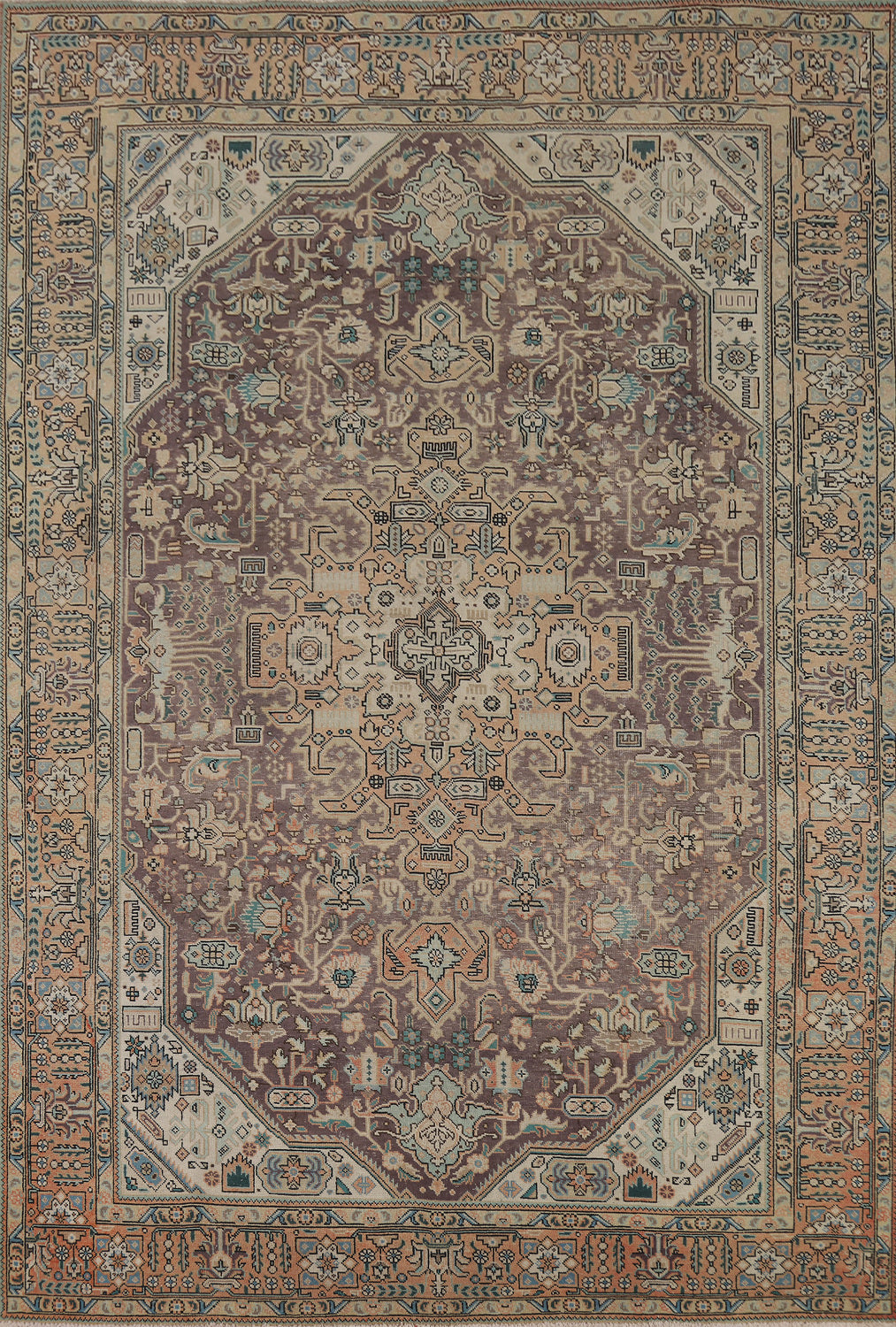 Geometric Tabriz Persian Area Rug 7x10