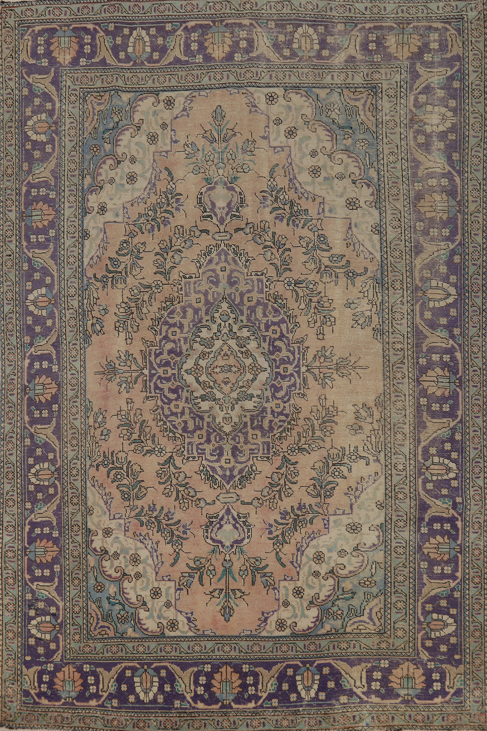 Vintage Wool Tabriz Persian Area Rug 7x10