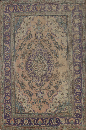 Vintage Wool Tabriz Persian Area Rug 7x10