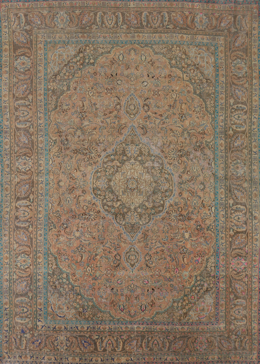 Traditional Wool Mashad Persian Area Rug 9x13
