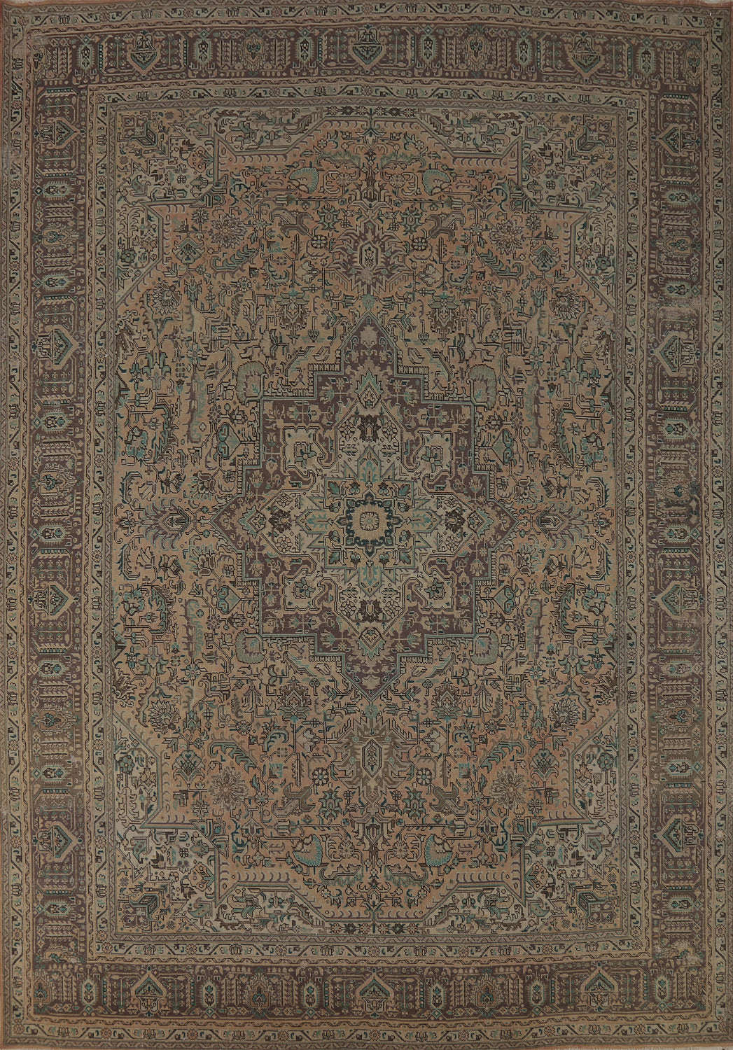 Vintage Wool Medallion Tabriz Persian Area Rug 8x11