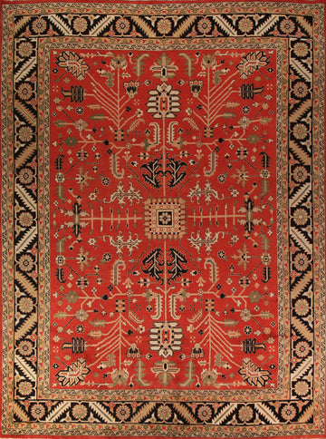 All-Over Orange Oushak Oriental Large Rug 12x15