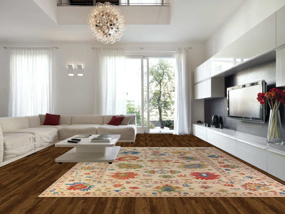 All-Over Floral Oushak Oriental Large Rug 12x15