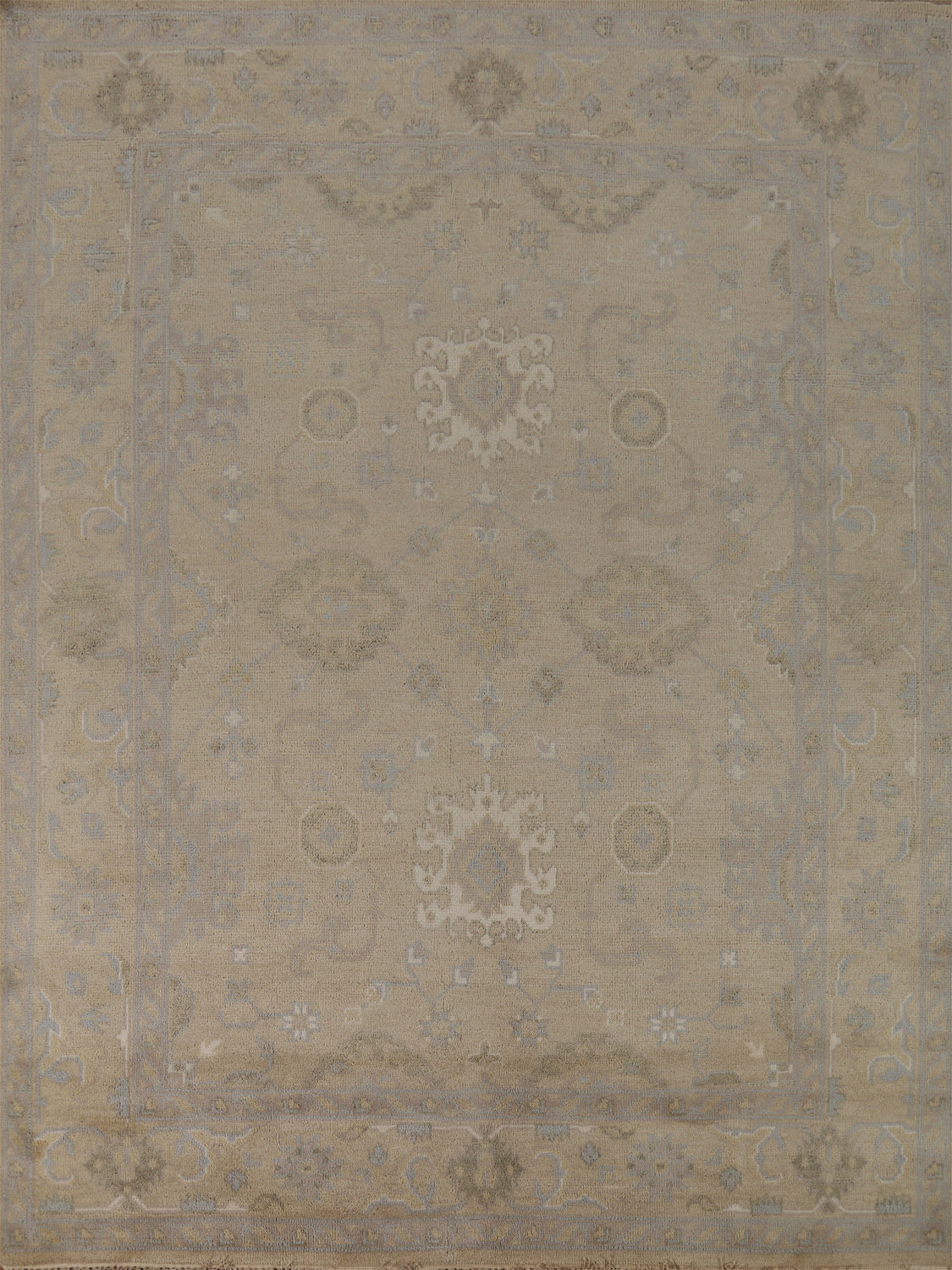 Earth Tone Wool Oushak Living Room Area Rug 8x10