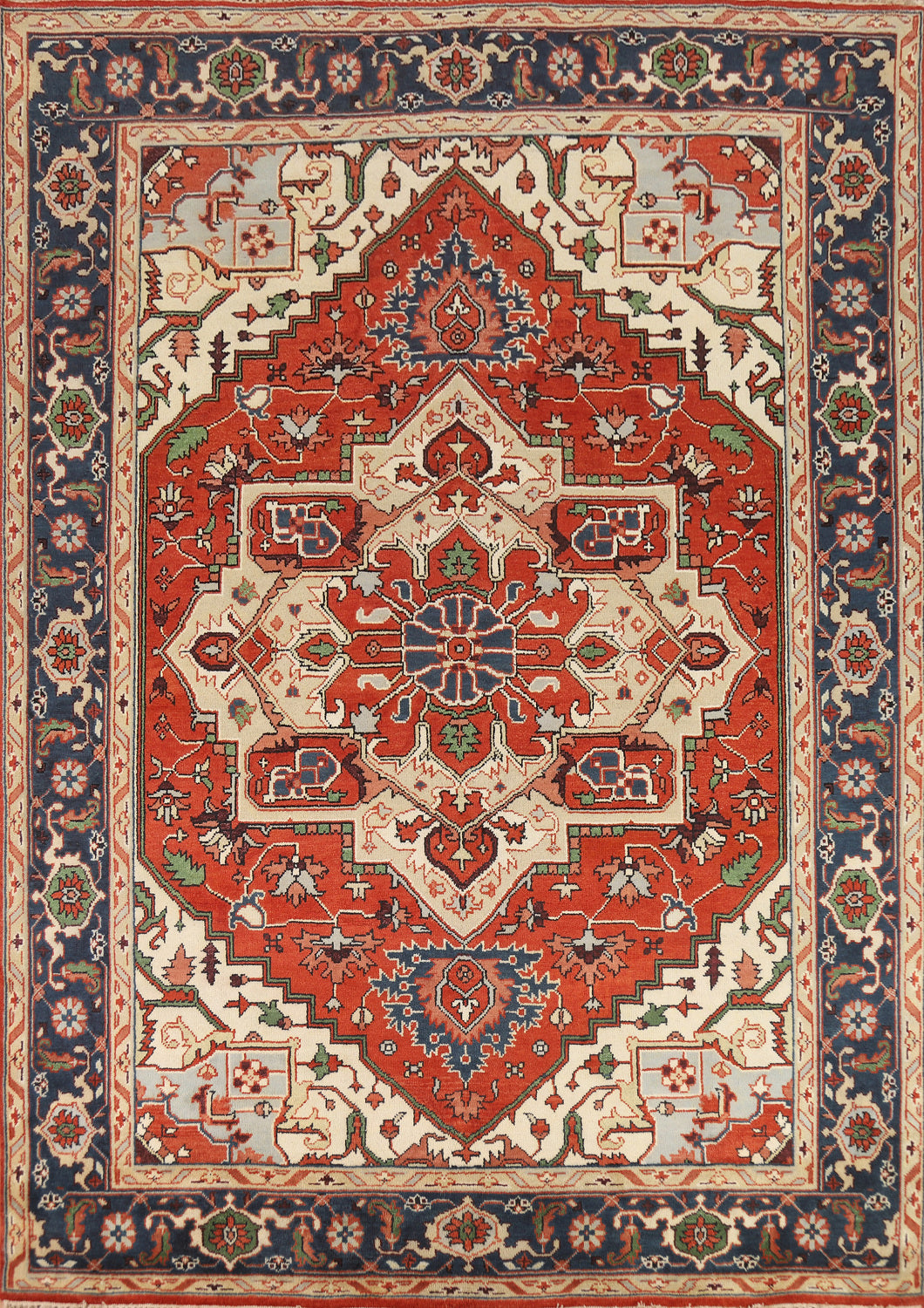Orange Wool Heriz Serapi Oriental Area Rug 9x12