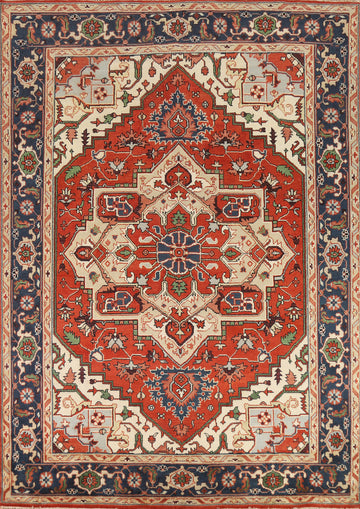 Orange Wool Heriz Serapi Oriental Area Rug 9x12