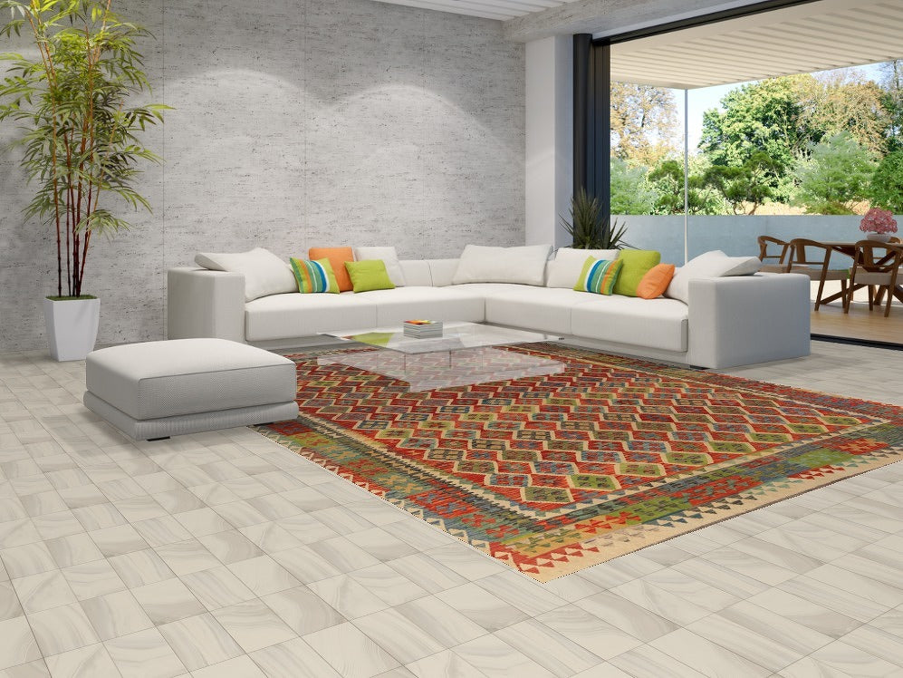 All-Over Trellis Kilim Oriental Area Rug 10x13