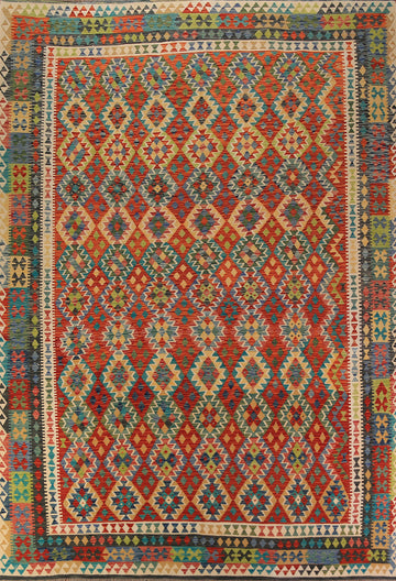 Hand Woven Wool Kilim Oriental Area Rug 10x13