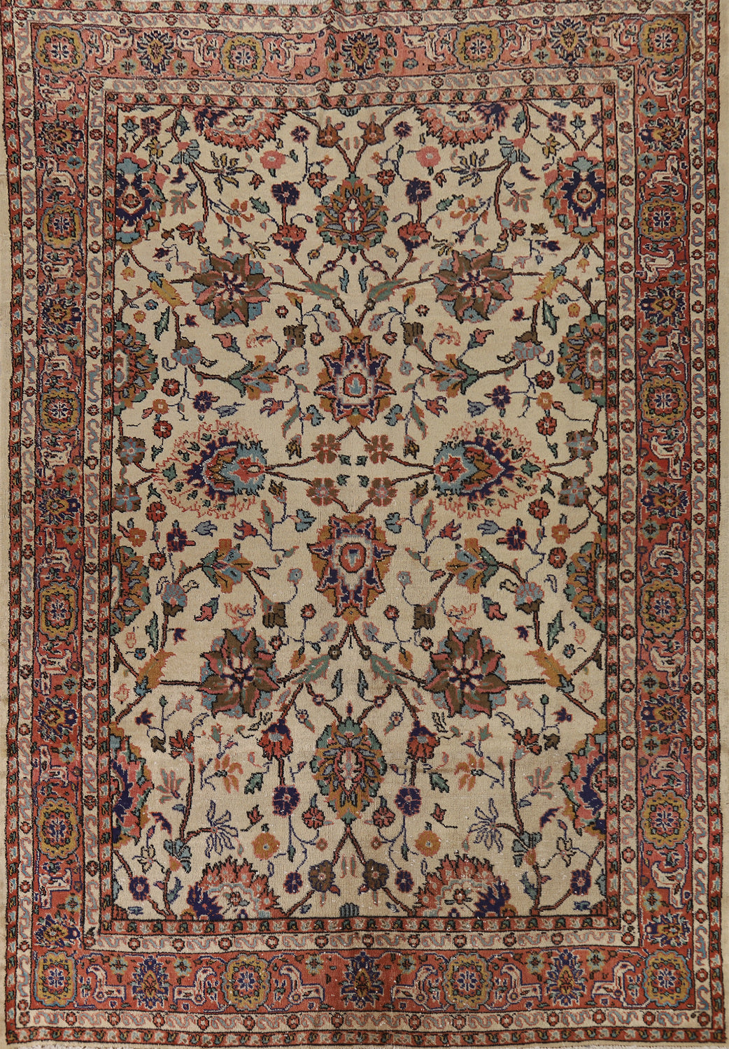 Handmade Floral Anatolian Turkish Area Rug 6x9