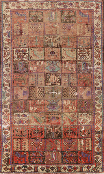 All-Over Geometric Bakhtiari Persian Area Rug 5x10