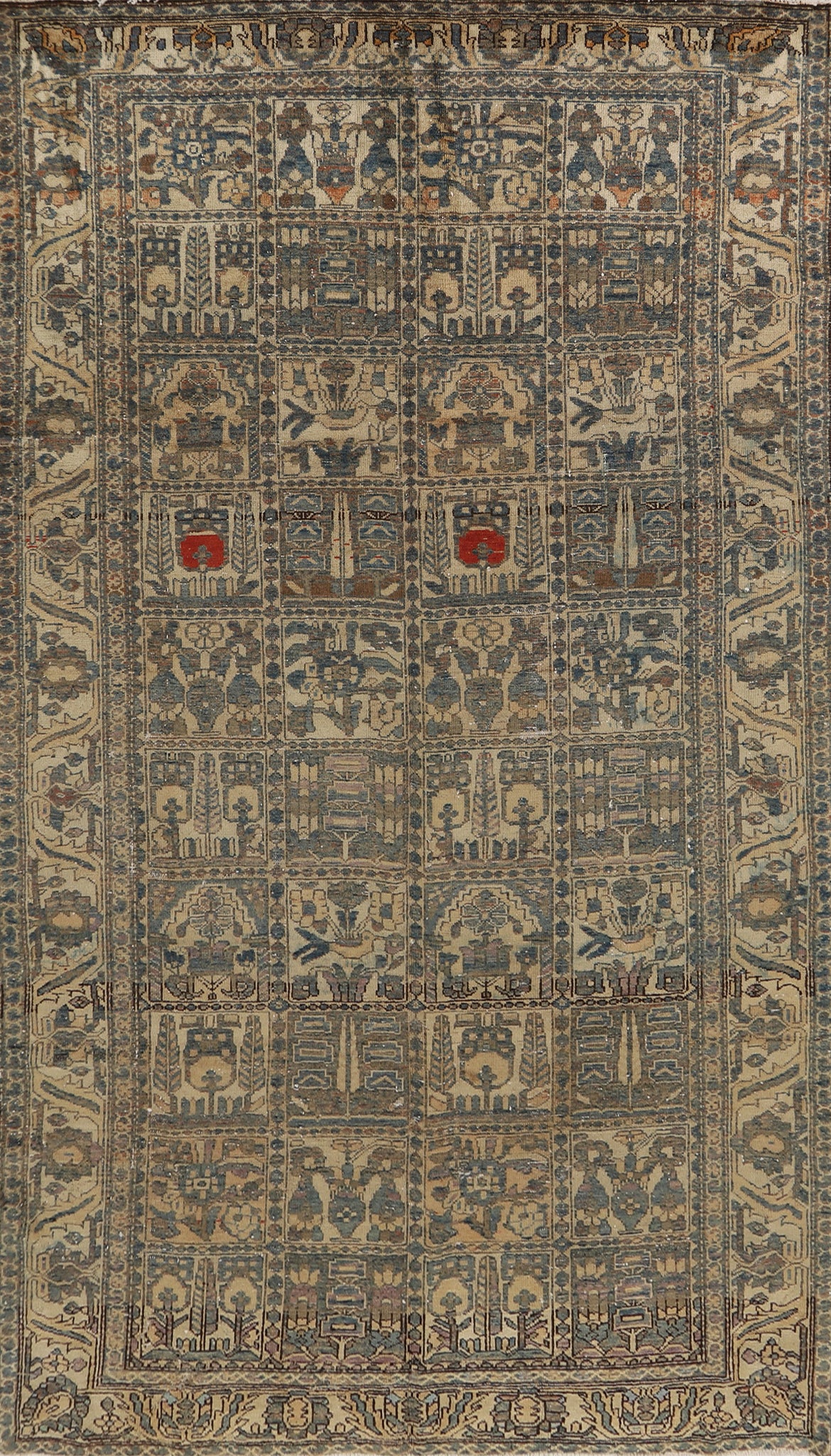 Garden Design Wool Bakhtiari Persian Area Rug 5x10