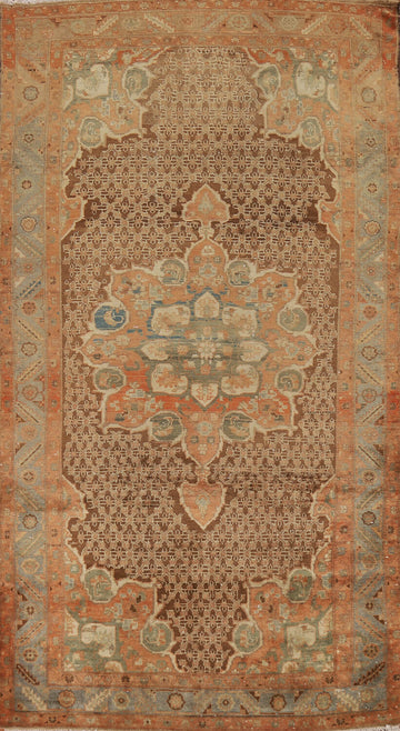 Brown Wool Vintage Sarab Persian Area Rug 5x11