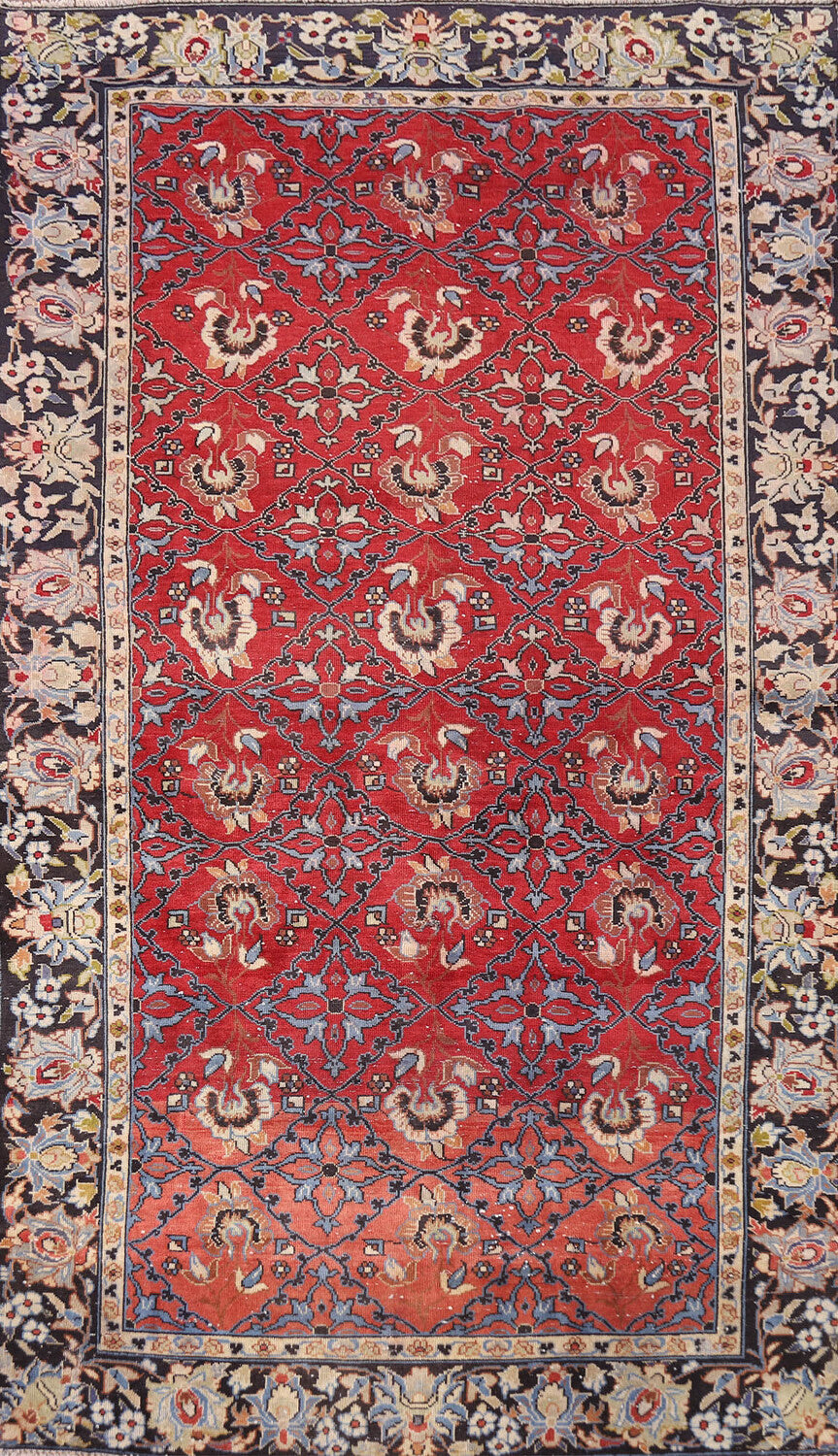 Handmade Wool Najafabad Persian Area Rug 5x8