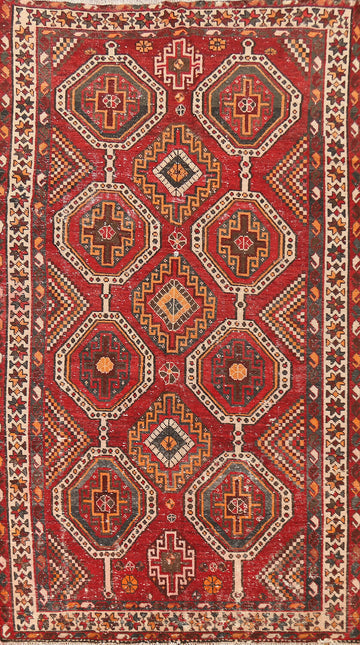 Red Geometric Bakhtiari Persian Area Rug 5x10