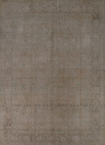 Distressed Wool Tabriz Persian Area Rug 9x12