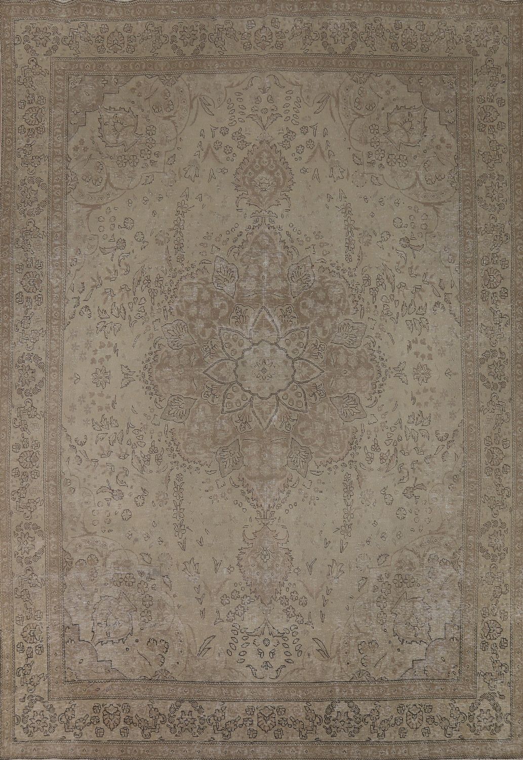 Floral Wool Medallion Tabriz Persian Area Rug 9x13