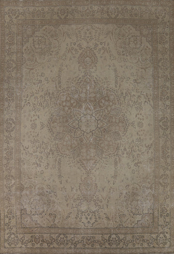 Floral Wool Medallion Tabriz Persian Area Rug 9x13