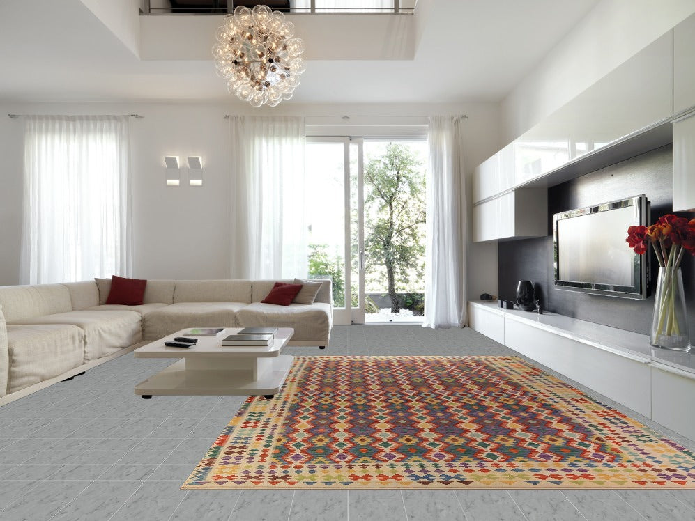 Flat Weave Wool Kilim Oriental Large Rug 10x16