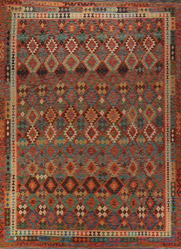Geometric Kilim Oriental Area Rug 10x13