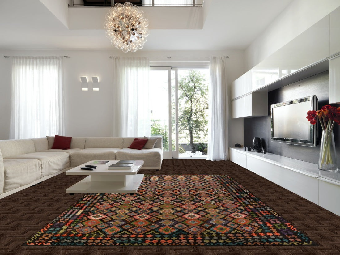 Flat Weave Wool Kilim Oriental Large Rug 10x16