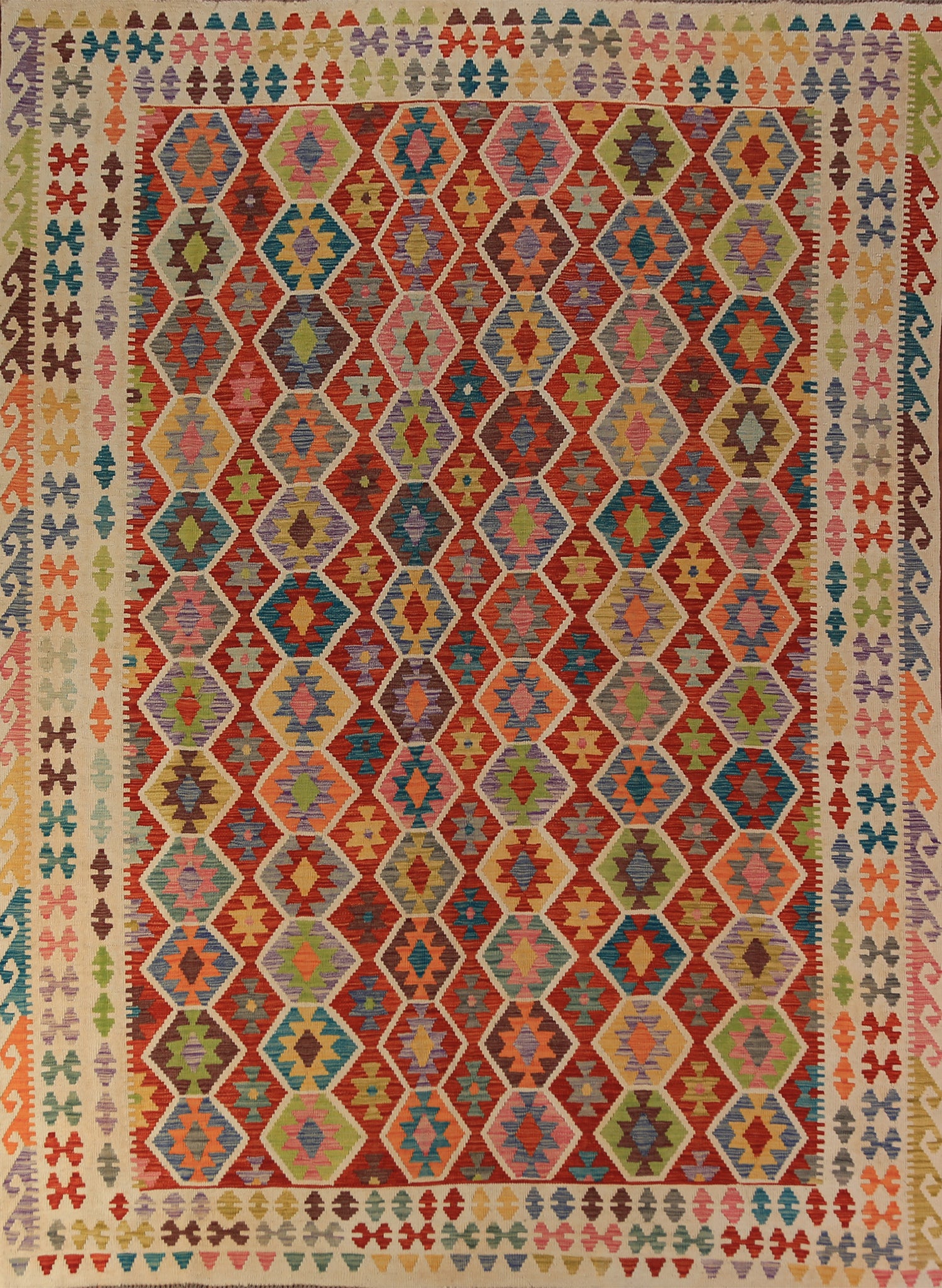 Hand Woven Wool Kilim Oriental Area Rug 8x11