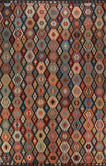 All-Over Wool Kilim Oriental Large Rug 10x16