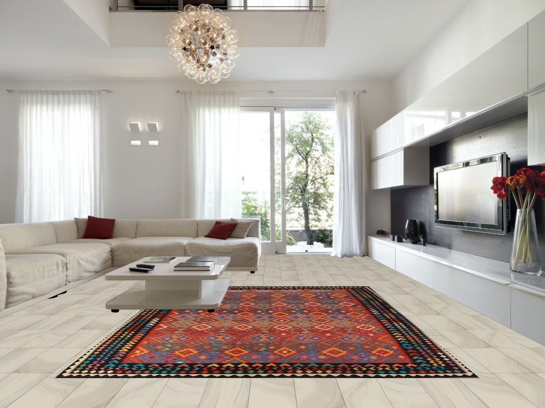 Reversible Wool Kilim Oriental Area Rug 10x13