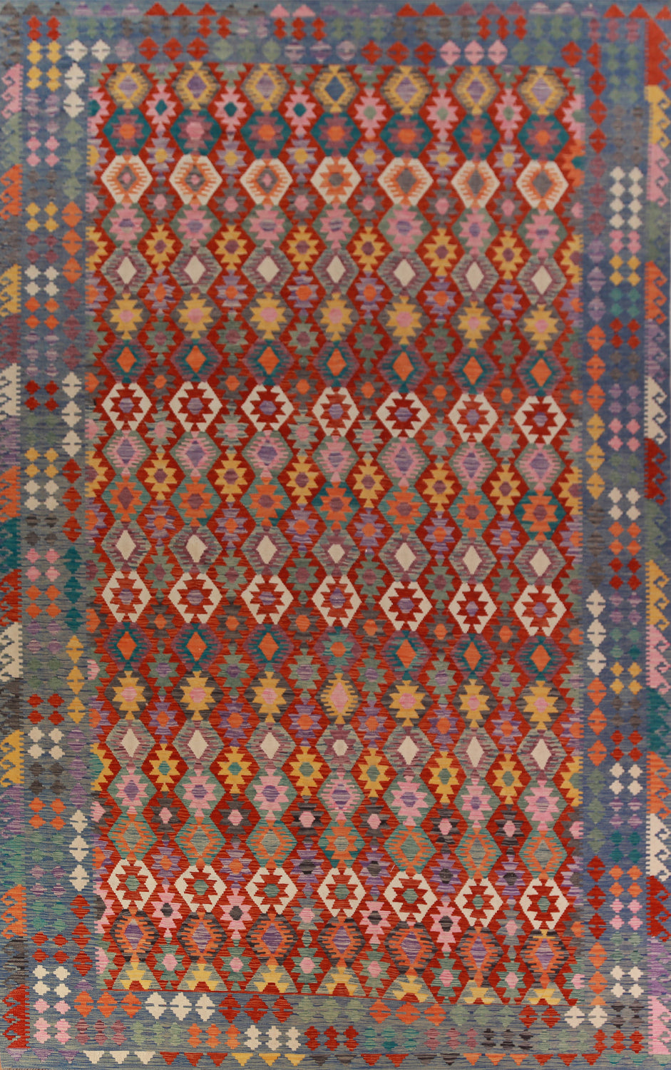 Geometric Wool Kilim Oriental Large Rug 10x16