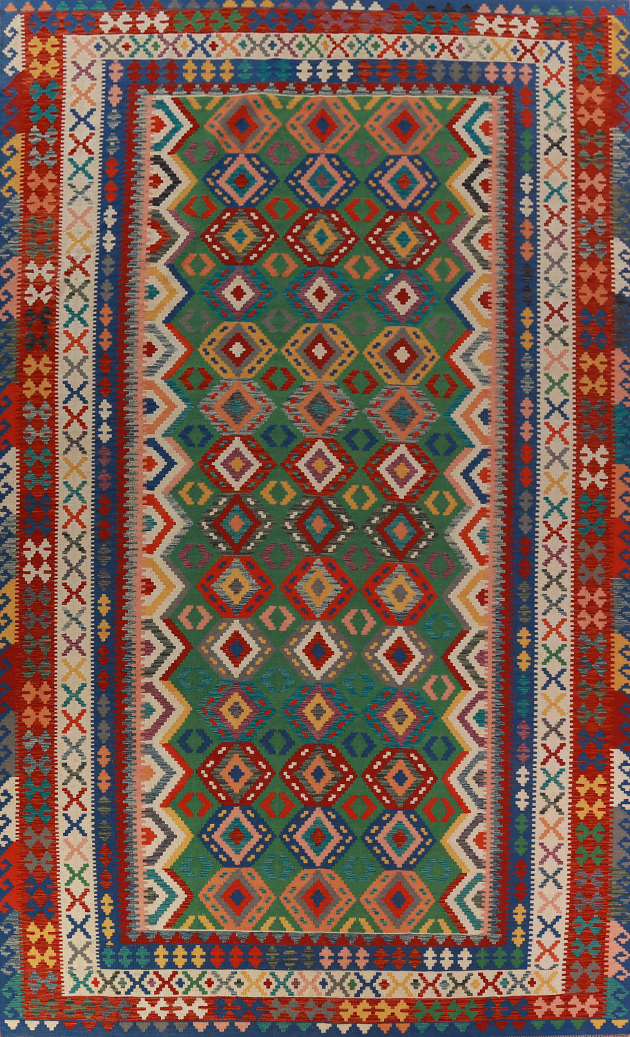Geometric Wool Kilim Oriental Large Rug 10x16
