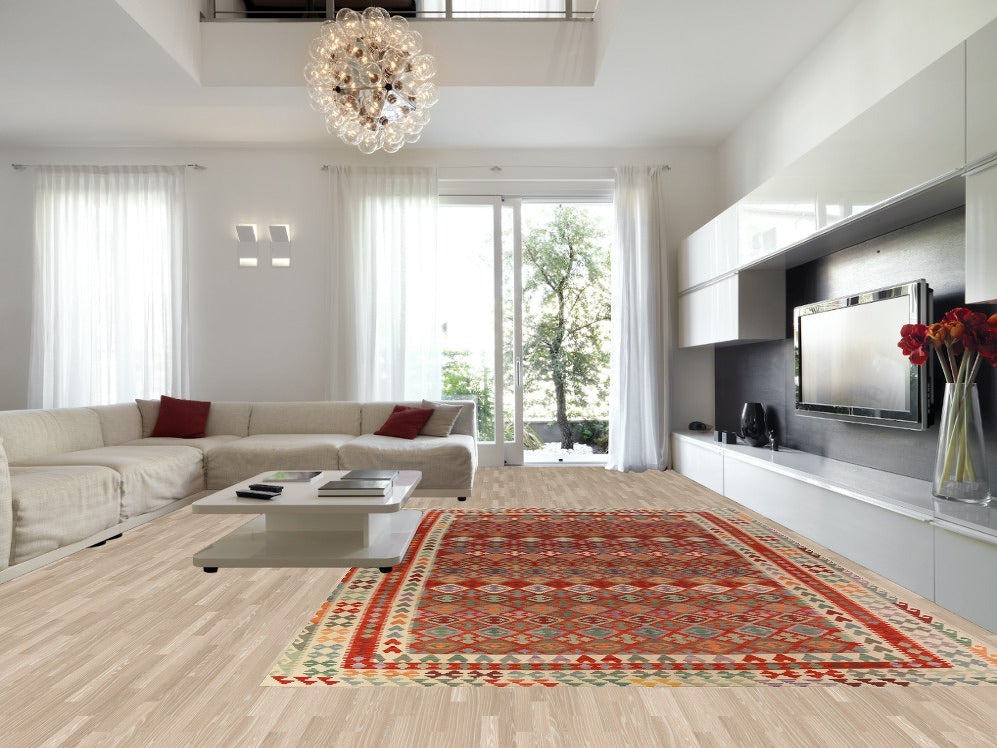 Geometric Wool Kilim Oriental Large Rug 10x16
