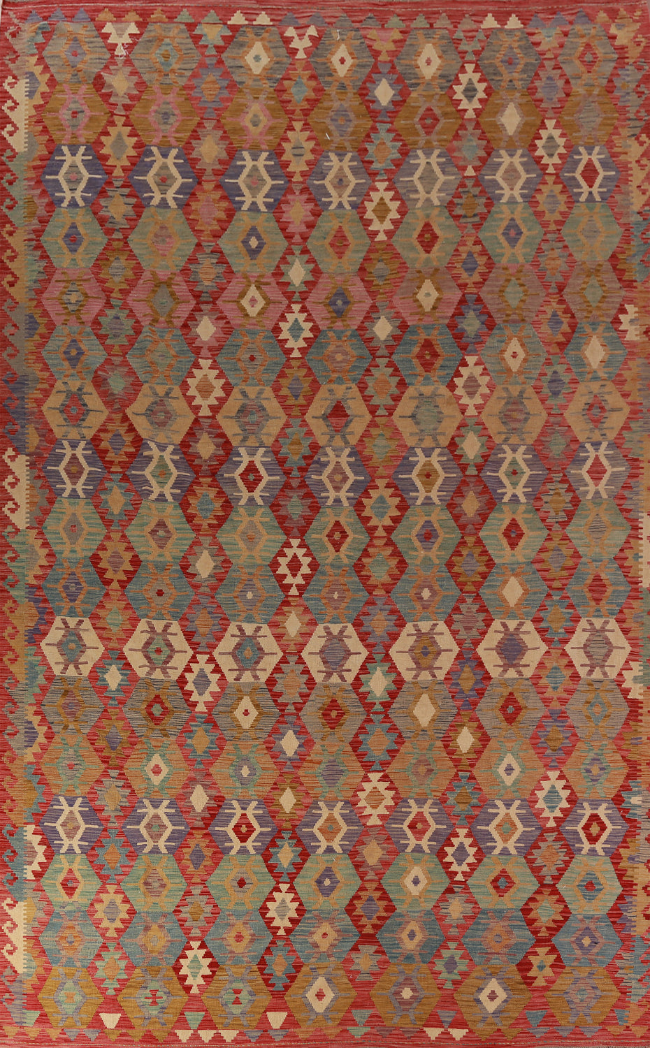 Geometric Wool Kilim Oriental Large Rug 10x16