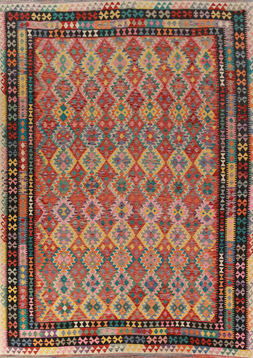 Reversible Wool Kilim Oriental Area Rug 10x13