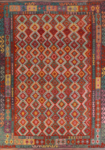 Reversible Wool Kilim Oriental Area Rug 10x13