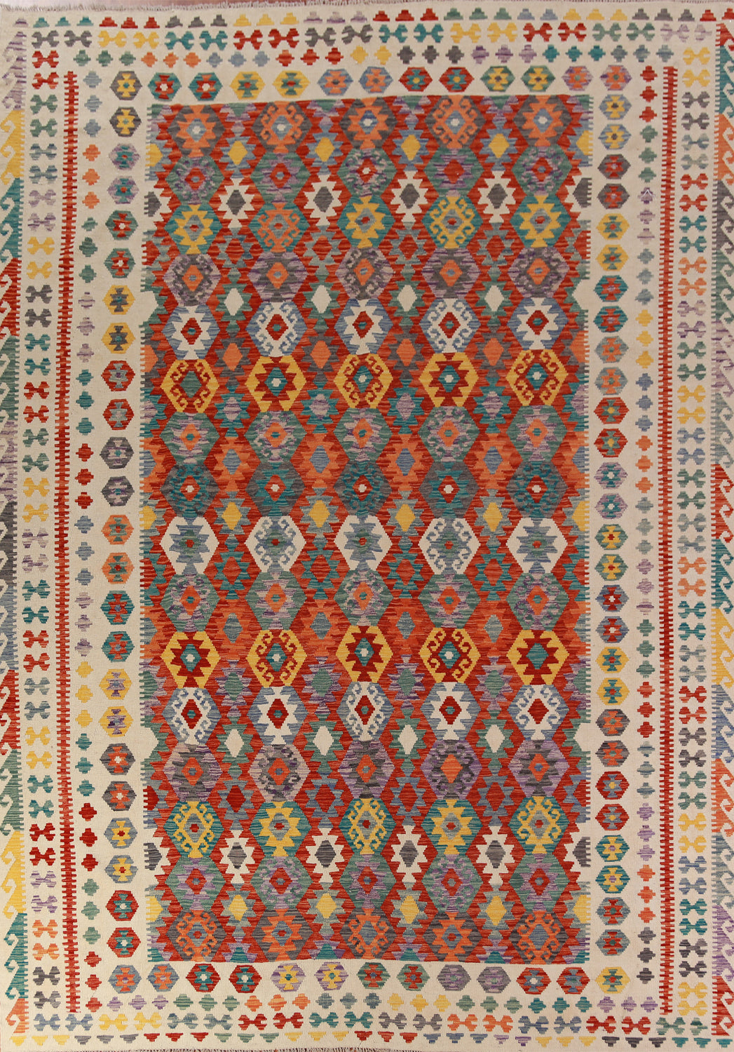 Flat Weave Wool Kilim Oriental Area Rug 10x13