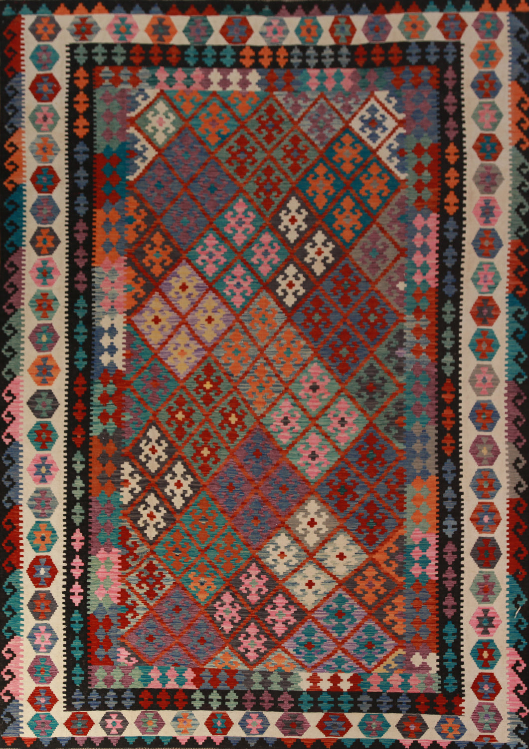 Flat Weave Wool Kilim Oriental Area Rug 8x12