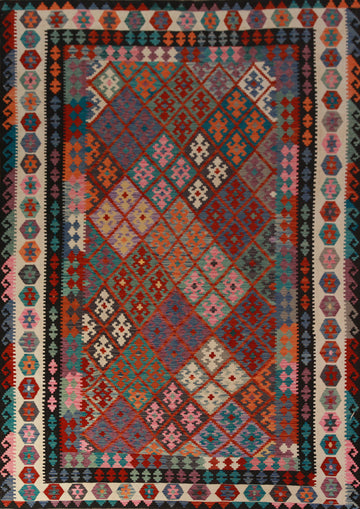 Flat Weave Wool Kilim Oriental Area Rug 8x12