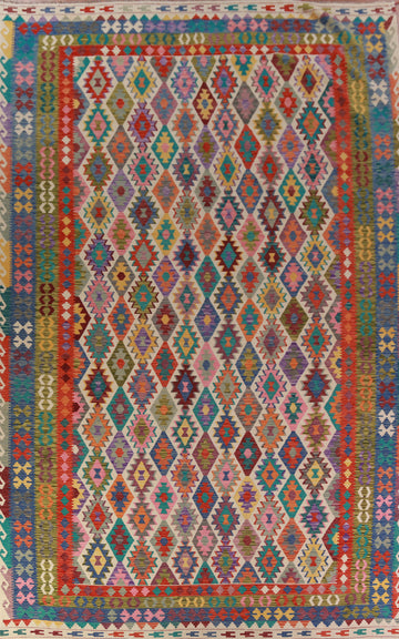 Geometric Wool Kilim Oriental Large Rug 10x16