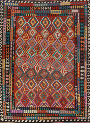 Flat Weave Wool Kilim Oriental Area Rug 10x13