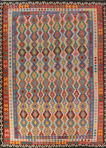 Reversible Wool Kilim Oriental Area Rug 10x13