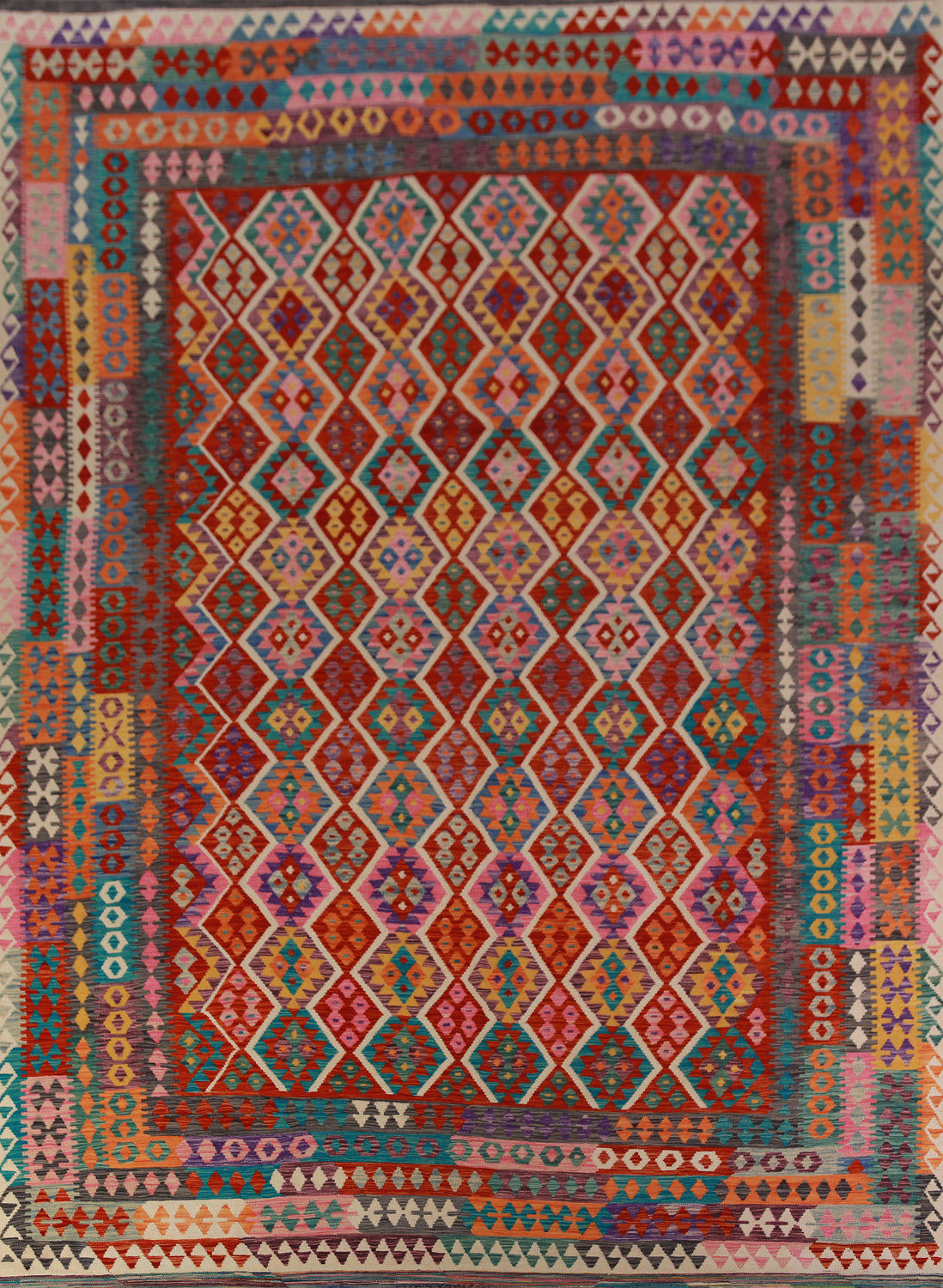 Reversible Wool Kilim Oriental Area Rug 10x13