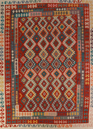 Flat Weave Wool Kilim Oriental Area Rug 9x11