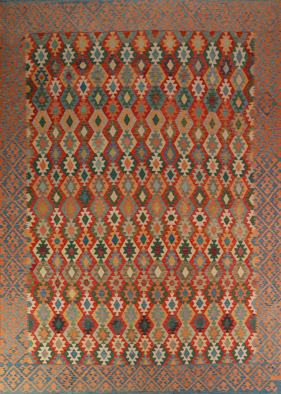 Reversible Wool Kilim Oriental Area Rug 10x13