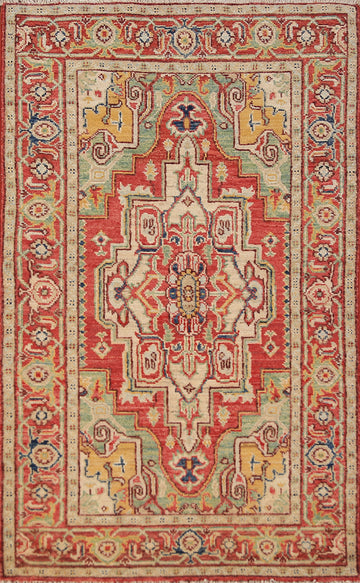 Handmade Heriz Serapi Vegetable Dye Accent Rug 3x5