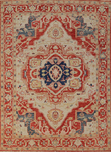 Vegetable Dye Wool Heriz Serapi Oriental Rug 5x7