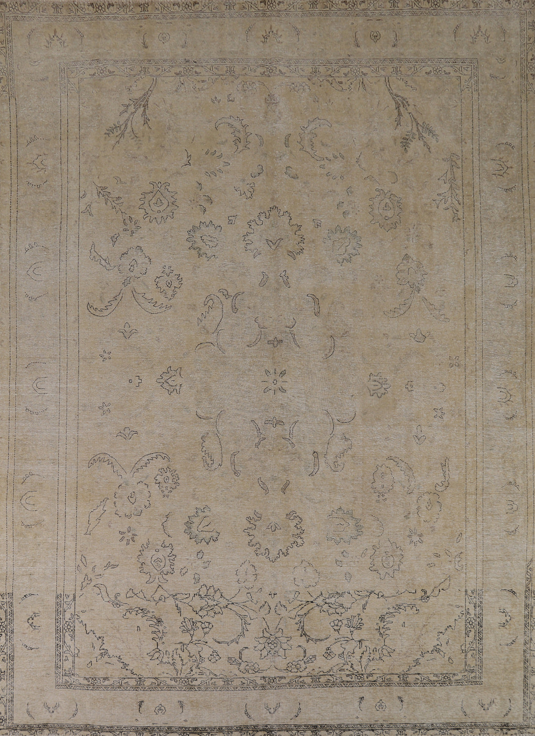 Earth Tone Wool Tabriz Persian Area Rug 10x13