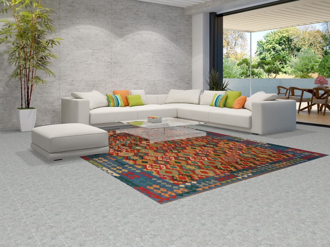 Flat Weave Wool Kilim Oriental Area Rug 9x12