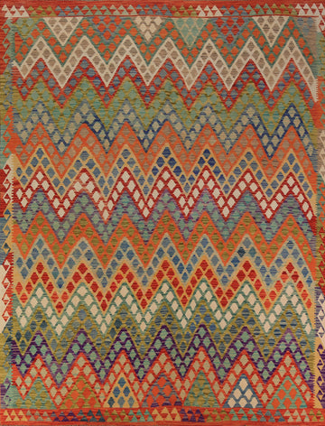 Colorful Wool Kilim Oriental Area Rug 8x10