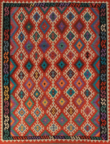 Flat Weave Wool Kilim Oriental Area Rug 8x10